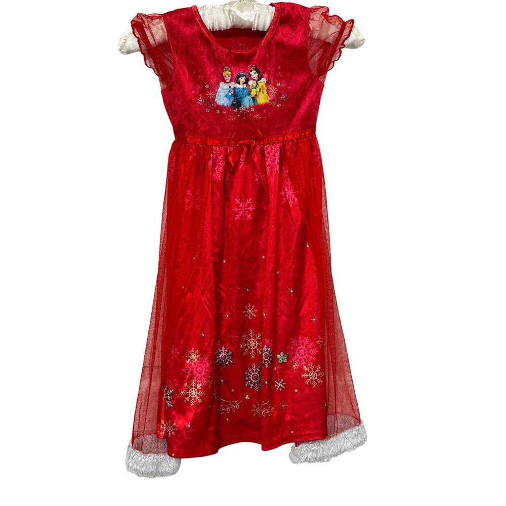 Disney Princess Christmas/Holiday Nightgown Girls 5T Flame Resistant Sleepwear